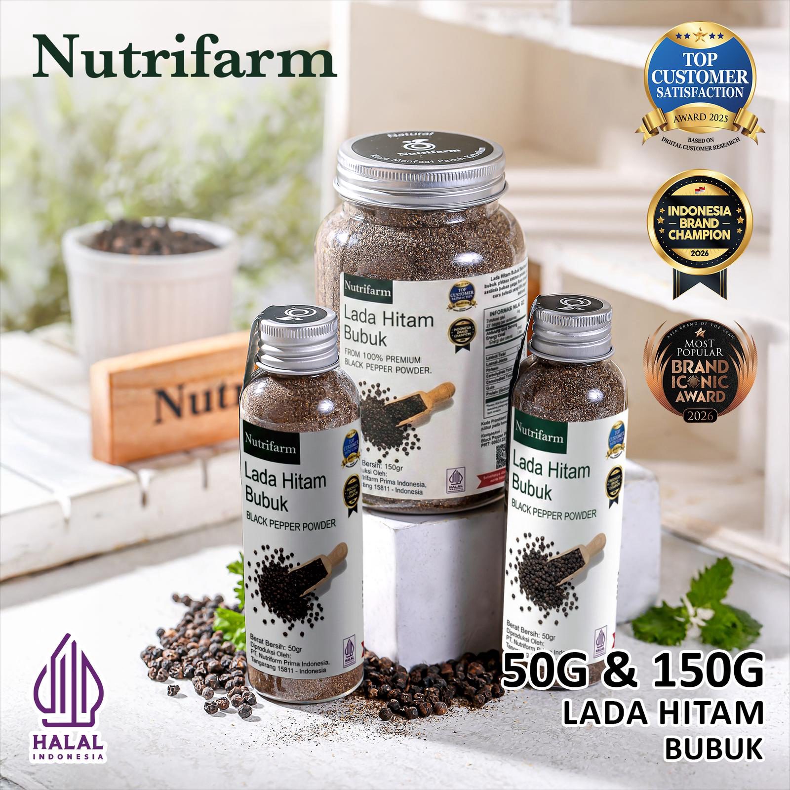 NUTRIFARM LADA HITAM BUBUK 50 GRAM DAN 150 GRAM 
