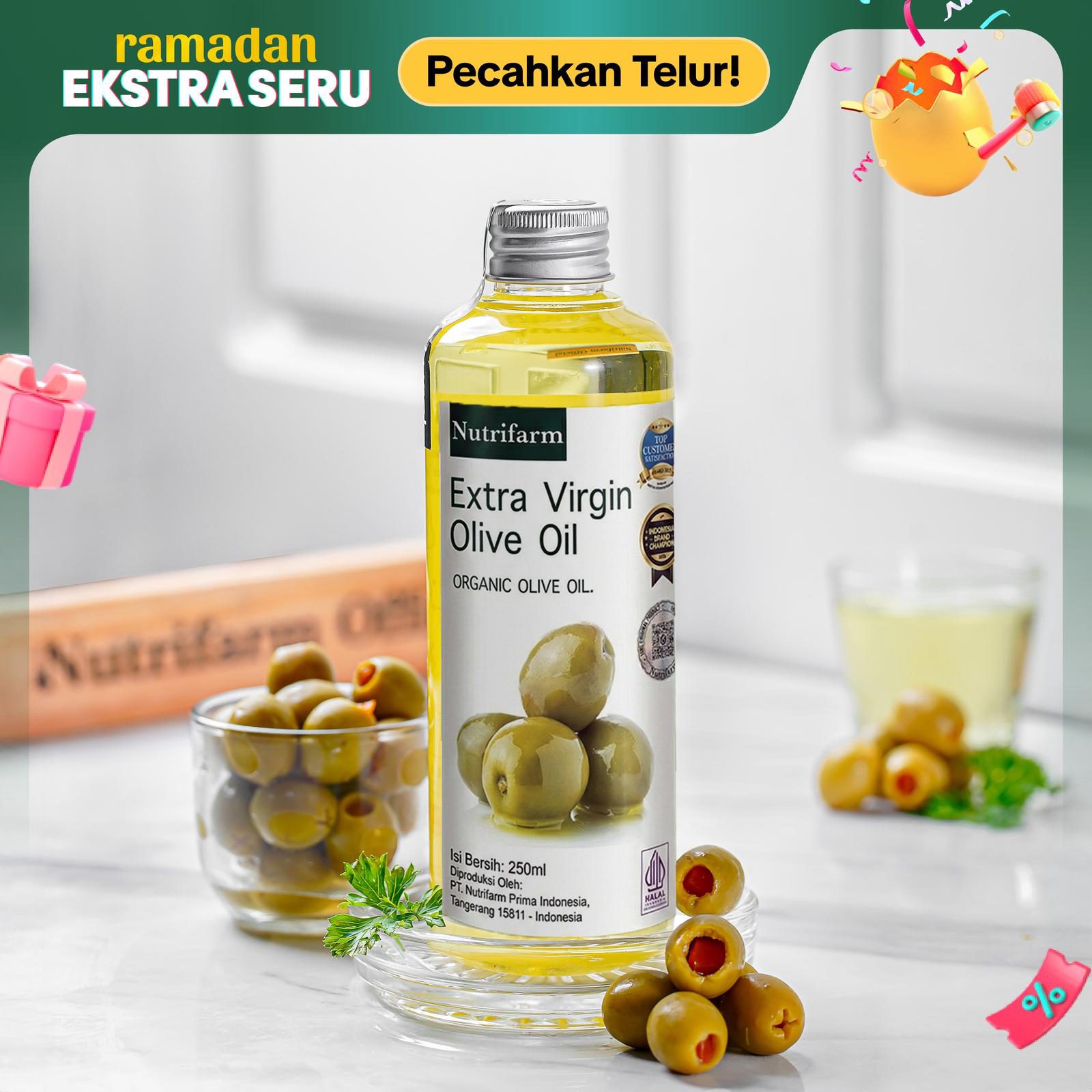 Pecahkan telur - gimmick only - NUTRIFARM EXTRA VIRGIN OLIVE OIL 250ML