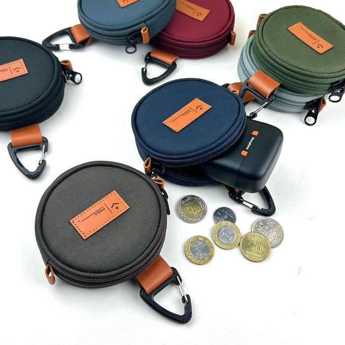 Dompet koin bulat kecil coin pouch mini earphone headset case model gantung 