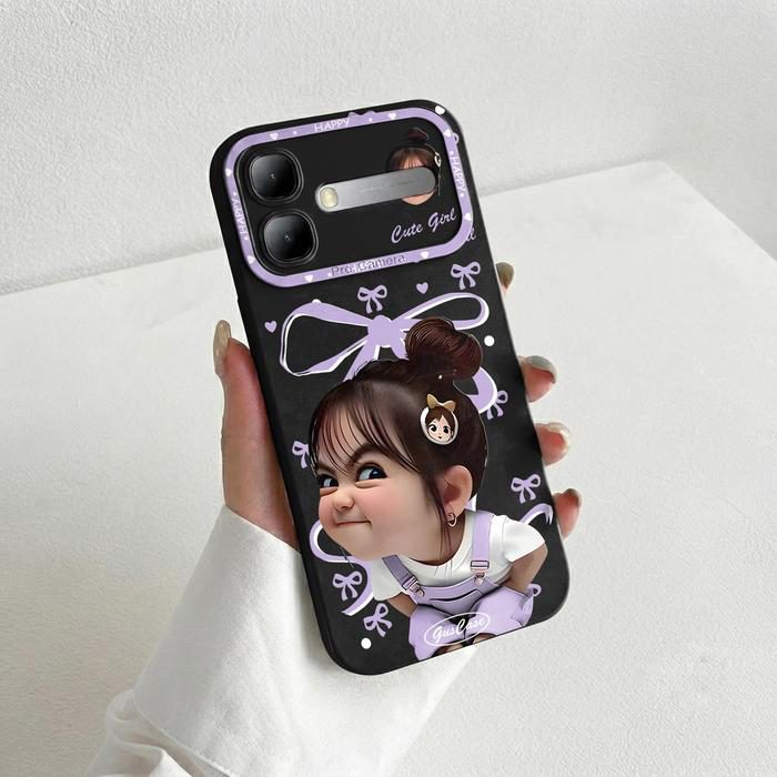 Softcase ProCamera Hitam untuk Infinix Smart 20 Cewe Cute Cover Premium Casing HP Anti Shock Full Protection Desain Elegan Perlindungan Maksimal SPI-08 - foto 4