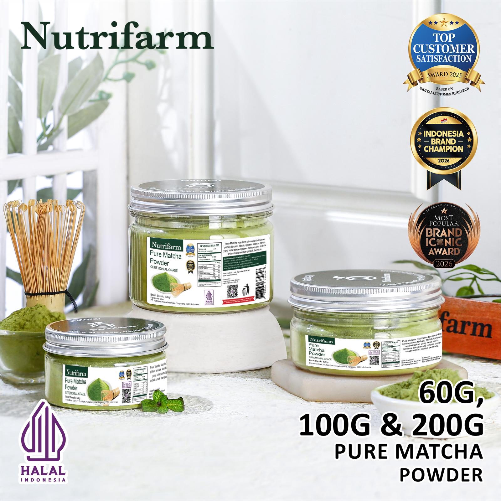 Nutrifarm Pure Matcha Powder Ceremonial Grade / Bubuk Matcha Murni