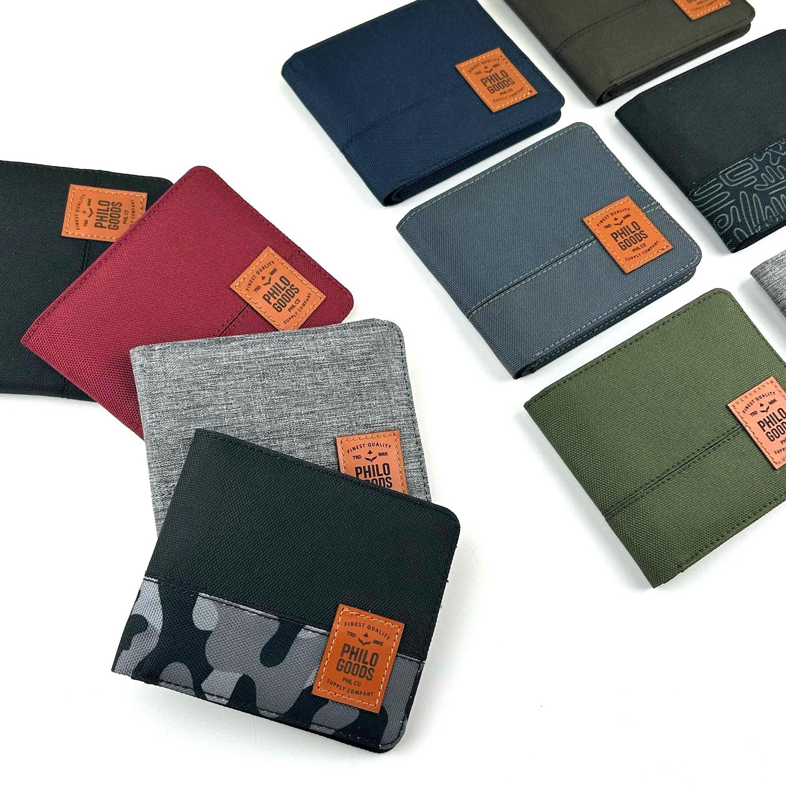 Dompet Lipat Pria Kanvas Bifold Wallet Basic Simple - Kartu, Cowok