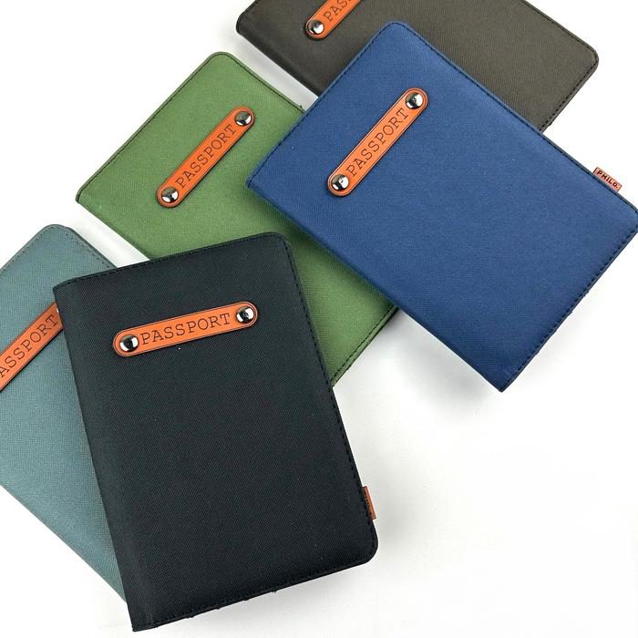 Dompet paspor - sampul pasport passport cover travel wallet tempat holder passpor kain kombinasi kulit - foto 2