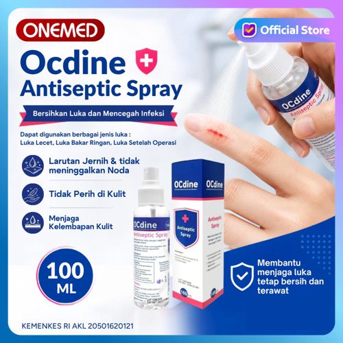 ONEMED - OCdine Antiseptic Wound Spray 100ml | Antiseptik Pembersih Luka Cegah Infeksi P3K