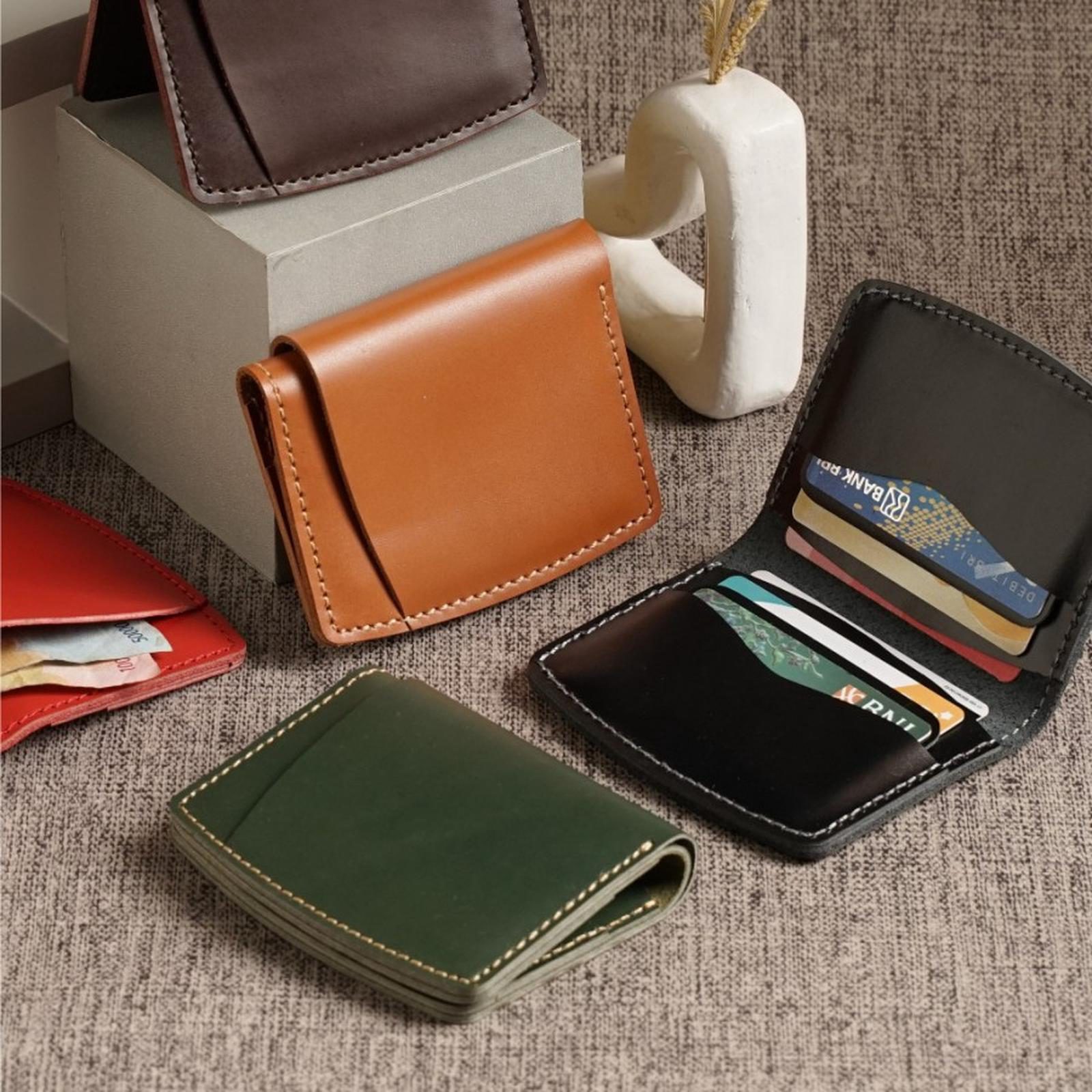 dompet pria kulit sapi asli bifold wallet saku luar - foto 2