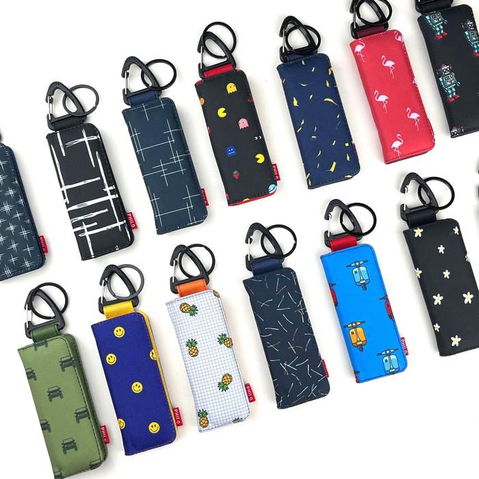 Gantungan kunci mobil dompet STNK motor keyless remote slim motif