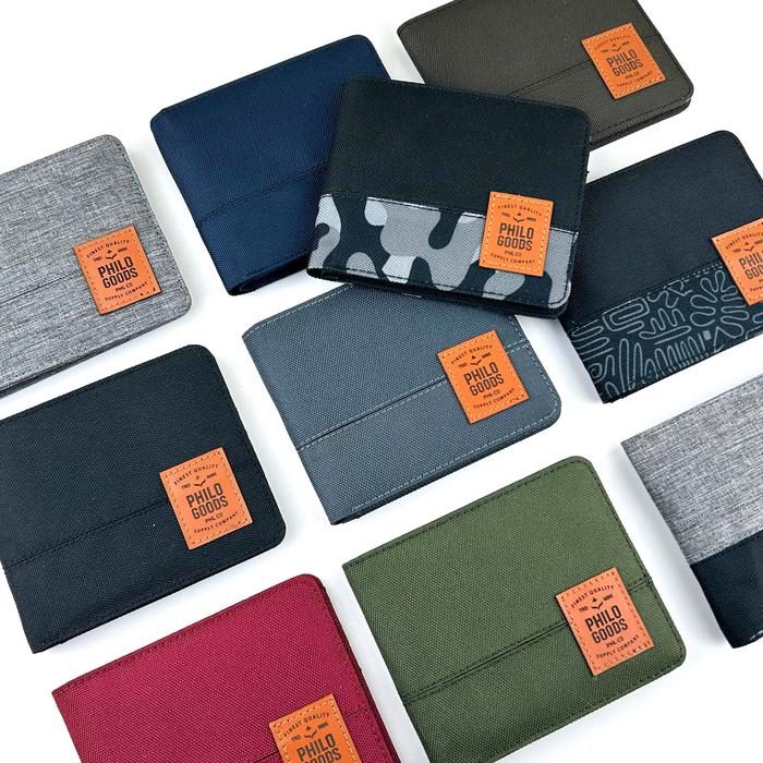 Dompet Lipat Pria Kanvas Bifold Wallet Basic Simple - Kartu, Cowok - foto 3