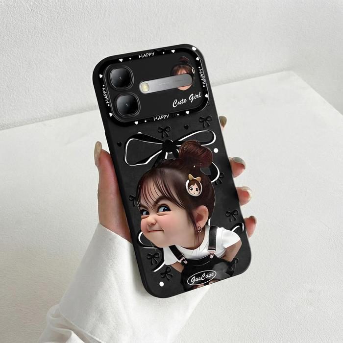 Softcase ProCamera Hitam untuk Infinix Smart 20 Cewe Cute Cover Premium Casing HP Anti Shock Full Protection Desain Elegan Perlindungan Maksimal SPI-08 - foto 2
