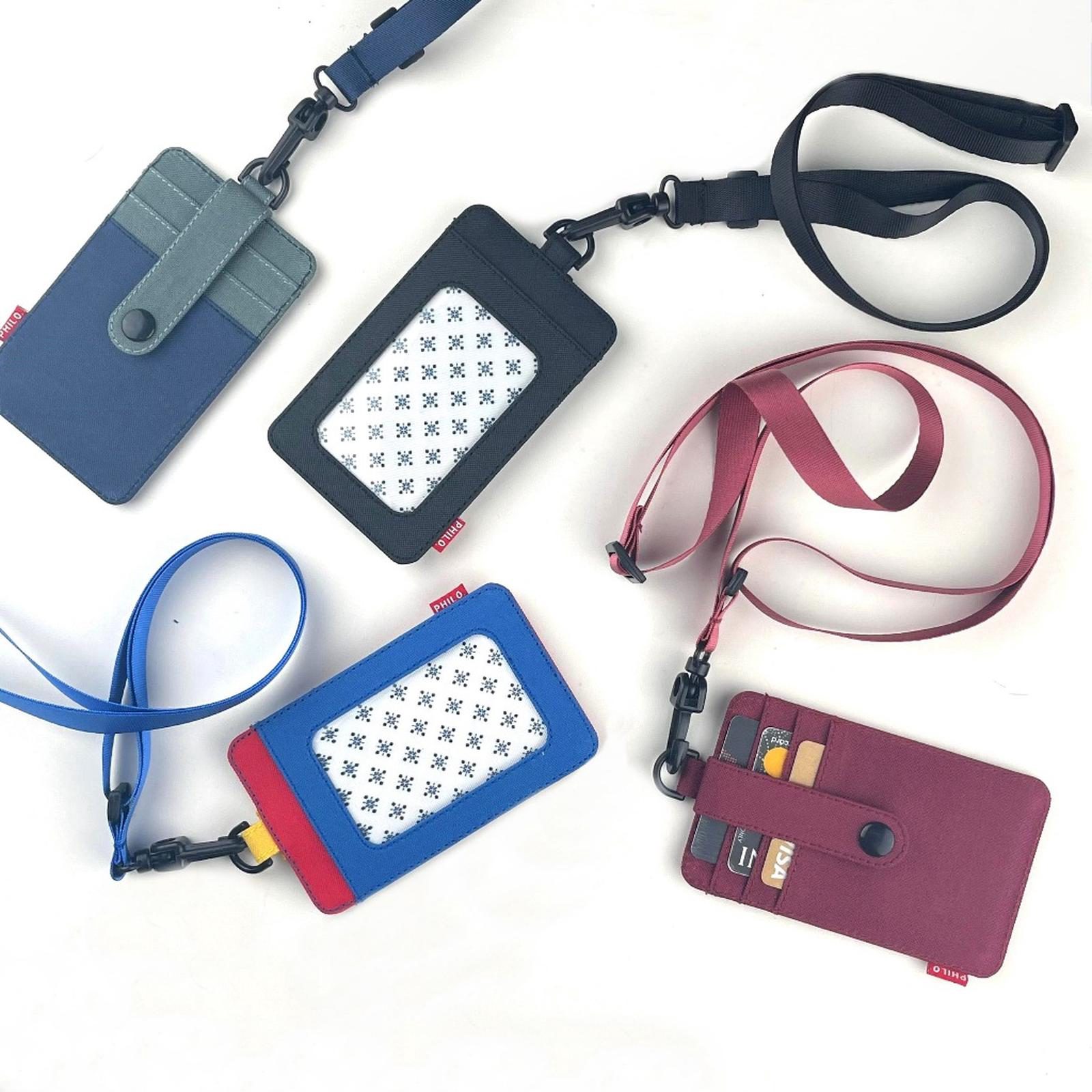 ID card holder dompet gantung name tag kartu lanyard kain polos philo 
