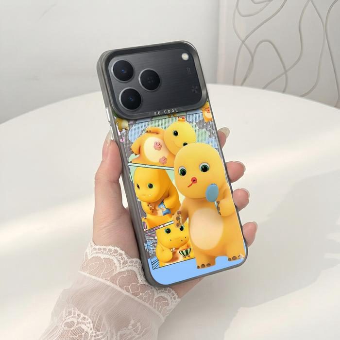 Softcase IMD Hologram Hitam untuk Tecno Spark 50 & 40 Silicone Dino Kuning Premium Matte Casing Cover Hybrid Plate SHT-18 - 1