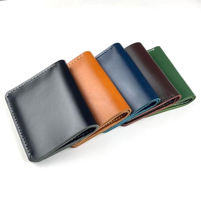 Dompet pria kulit sapi asli bifold card wallet kartu simpel - foto 2