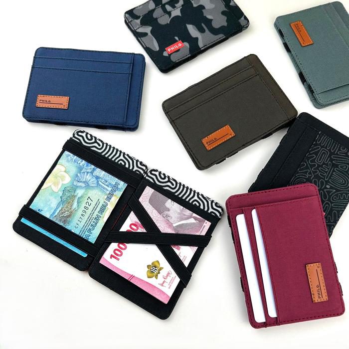 Philo Flip Magic Wallet Dompet Sulap Tipis Pria Wanita Muat Kartu dan Uang Card Holder Money Clip - foto 2