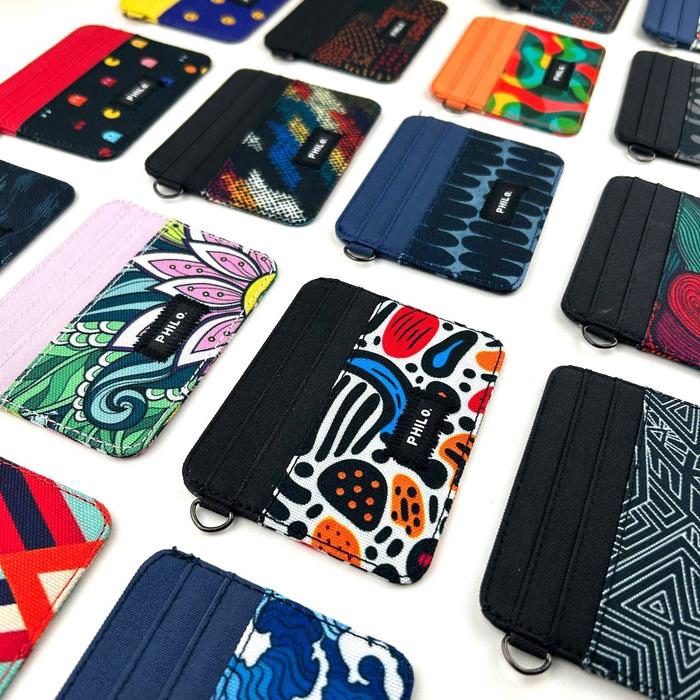 Dompet kartu tipis simpel kain motif - simple card wallet slim