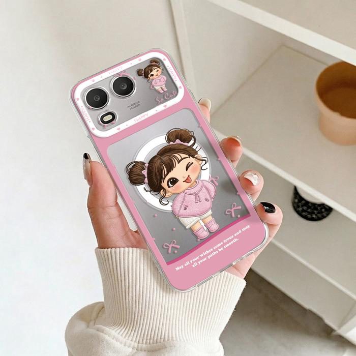 Casing Bening untuk Itel A200 Softcase Gadis Kecil Warna Silikon Transparan Anti Shock Protection Bumper Cover Hp SCI-14 - foto 4