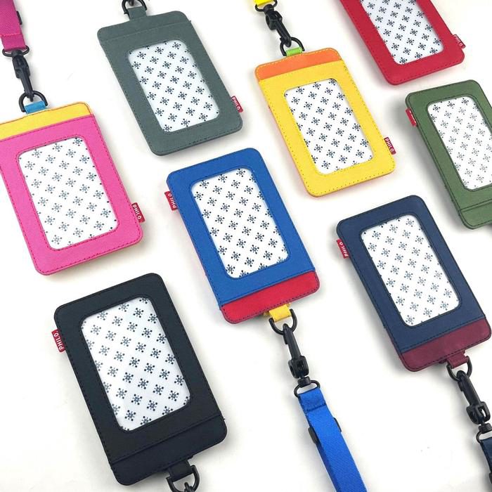 ID card holder dompet gantung name tag kartu lanyard kain polos philo  - foto 2