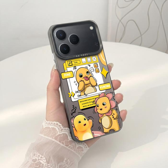 Softcase IMD Hologram Hitam untuk Tecno Spark 50 & 40 Silicone Dino Kuning Premium Matte Casing Cover Hybrid Plate SHT-18 - 1 - foto 3