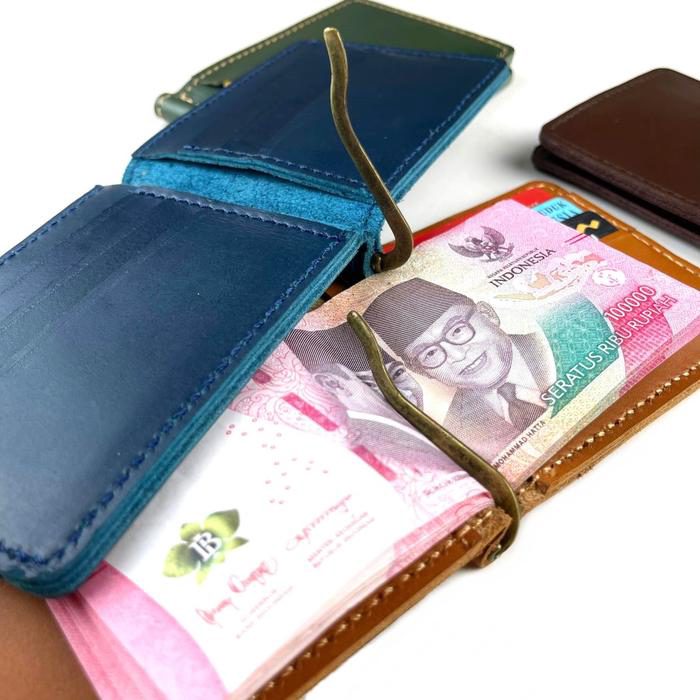 Dompet pria kulit asli penjepit uang - Bifold money clip wallet - foto 2
