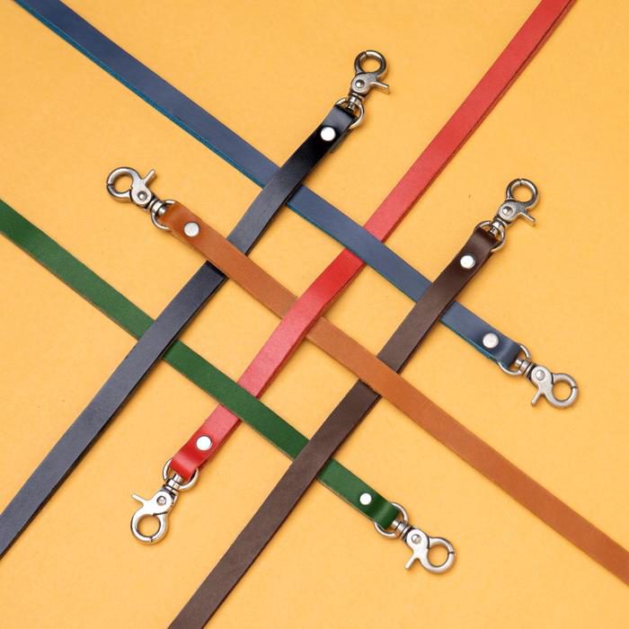 Gantungan tali ID card kulit asli - genuine leather lanyard name tag - foto 2