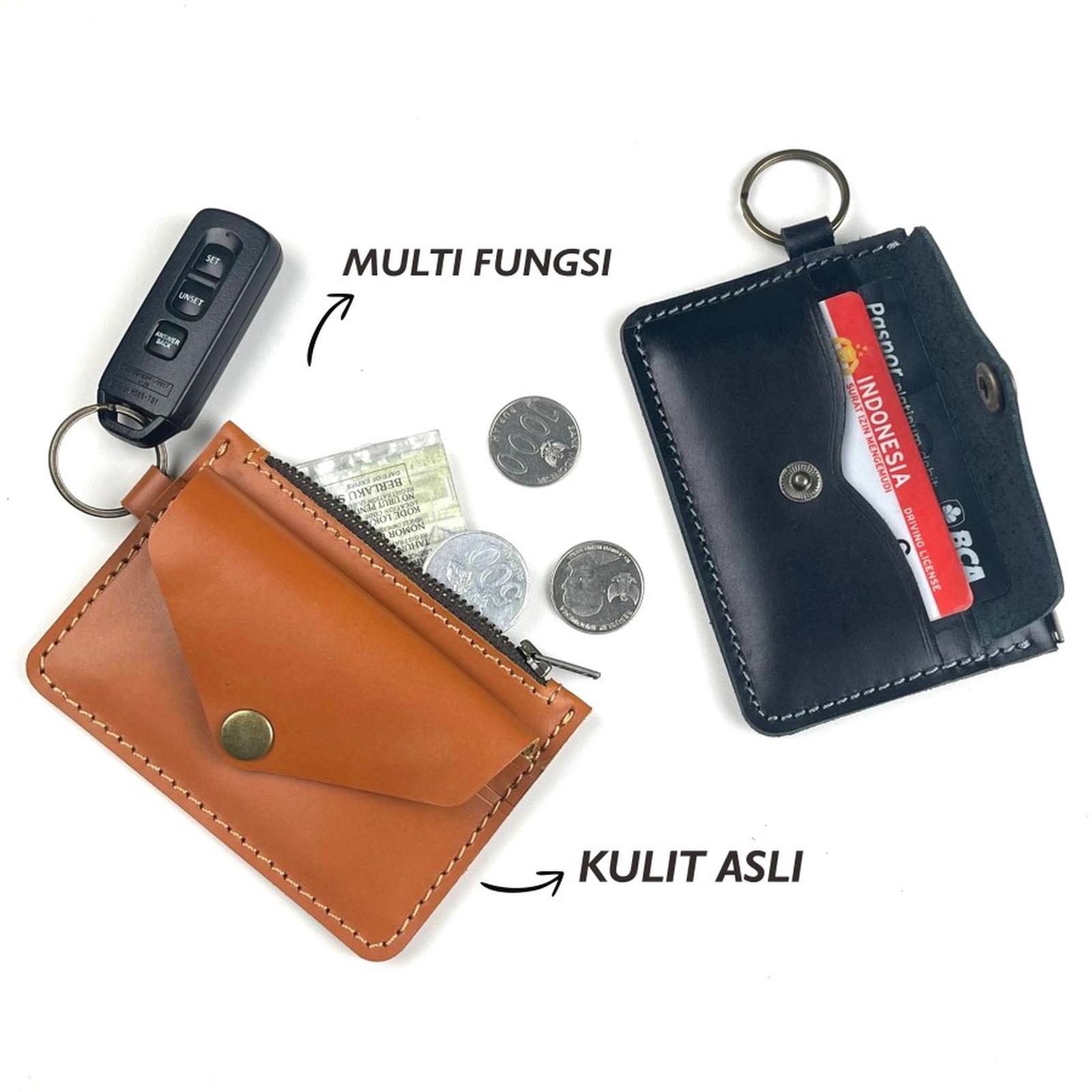 Gantungan kunci mobil motor STNK kartu uang - dompet multi fungsi zipper