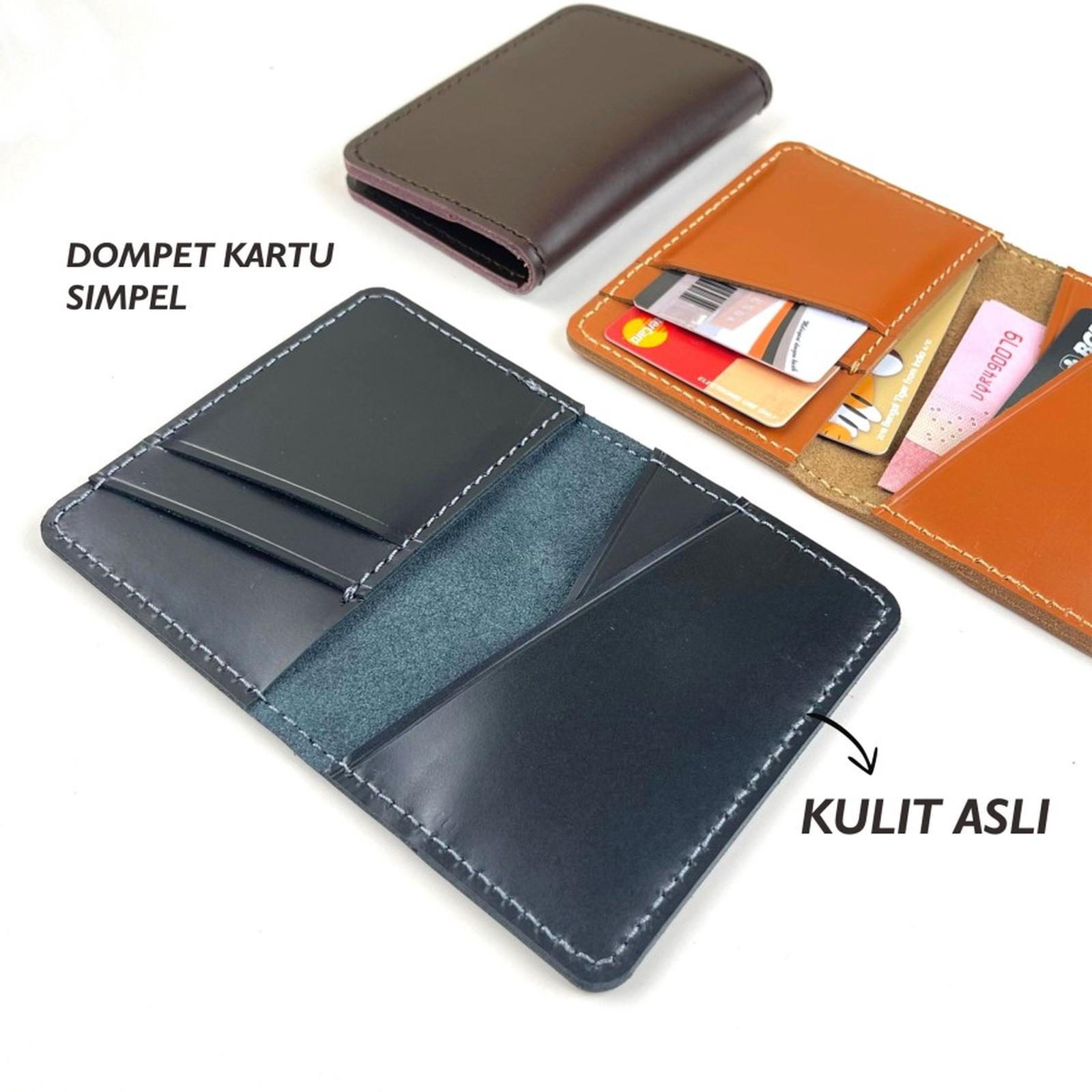 Dompet kartu lipat kulit asli unik simpel slim - minimalis wallet