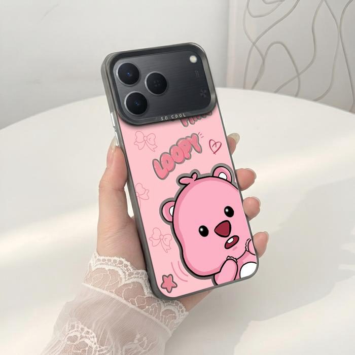 Softcase IMD Hologram Hitam untuk Tecno Spark 50 & 40 Silicone Loopy Pink Premium Matte Casing Cover Hybrid Plate SHT-17 - 1