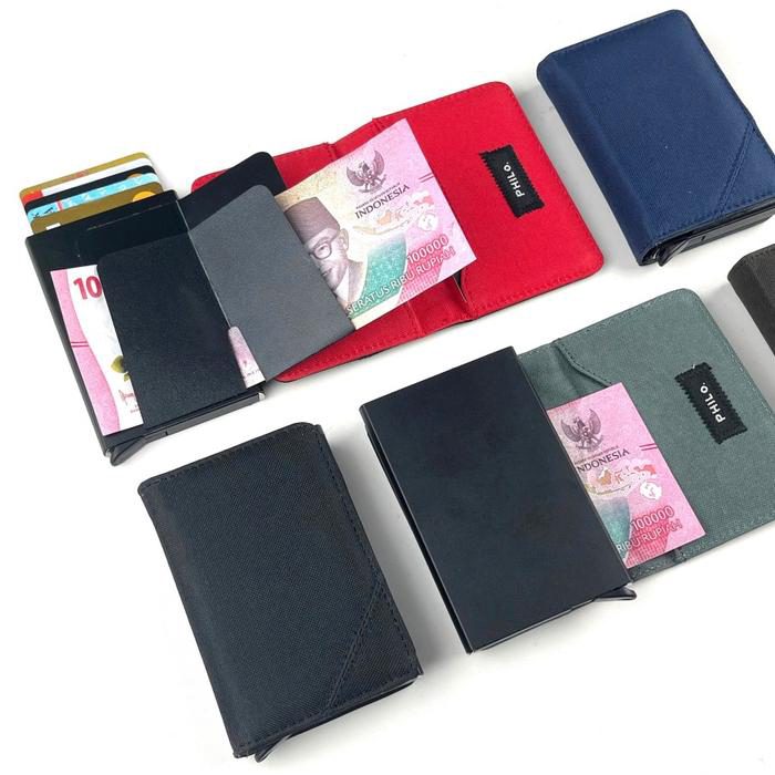 Slim wallet RFID protector smart card holder dompet kartu pintar kain - foto 2