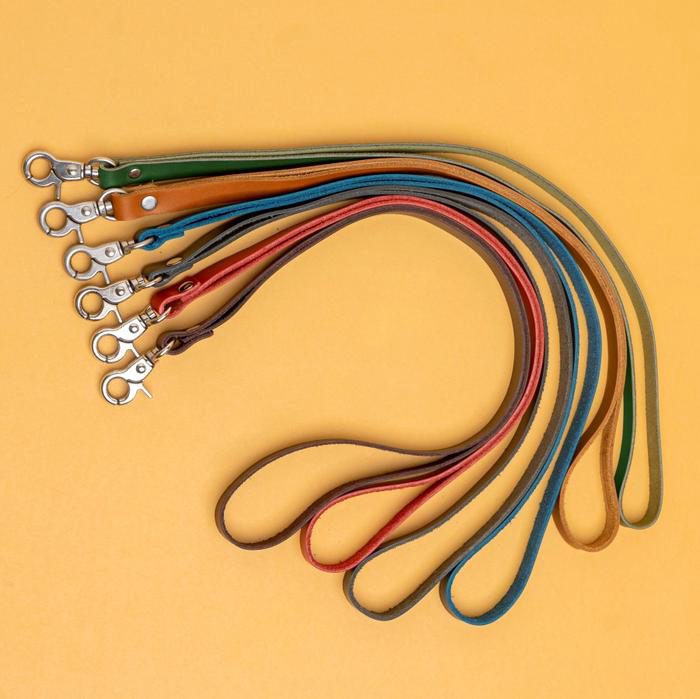Gantungan tali ID card kulit asli - genuine leather lanyard name tag