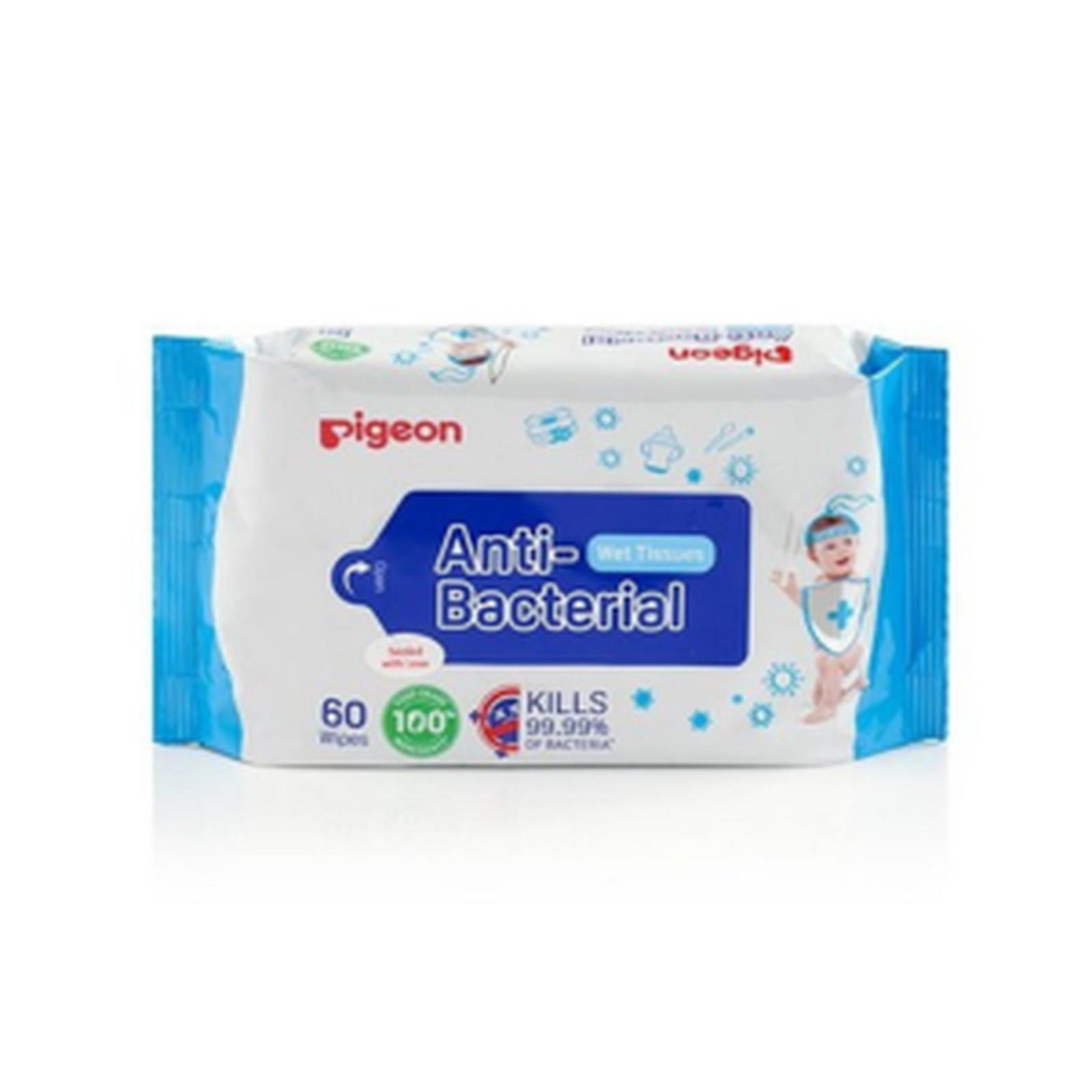 PIGEON ANTIBACTERIAL WET TISSUE 60 SHEETS