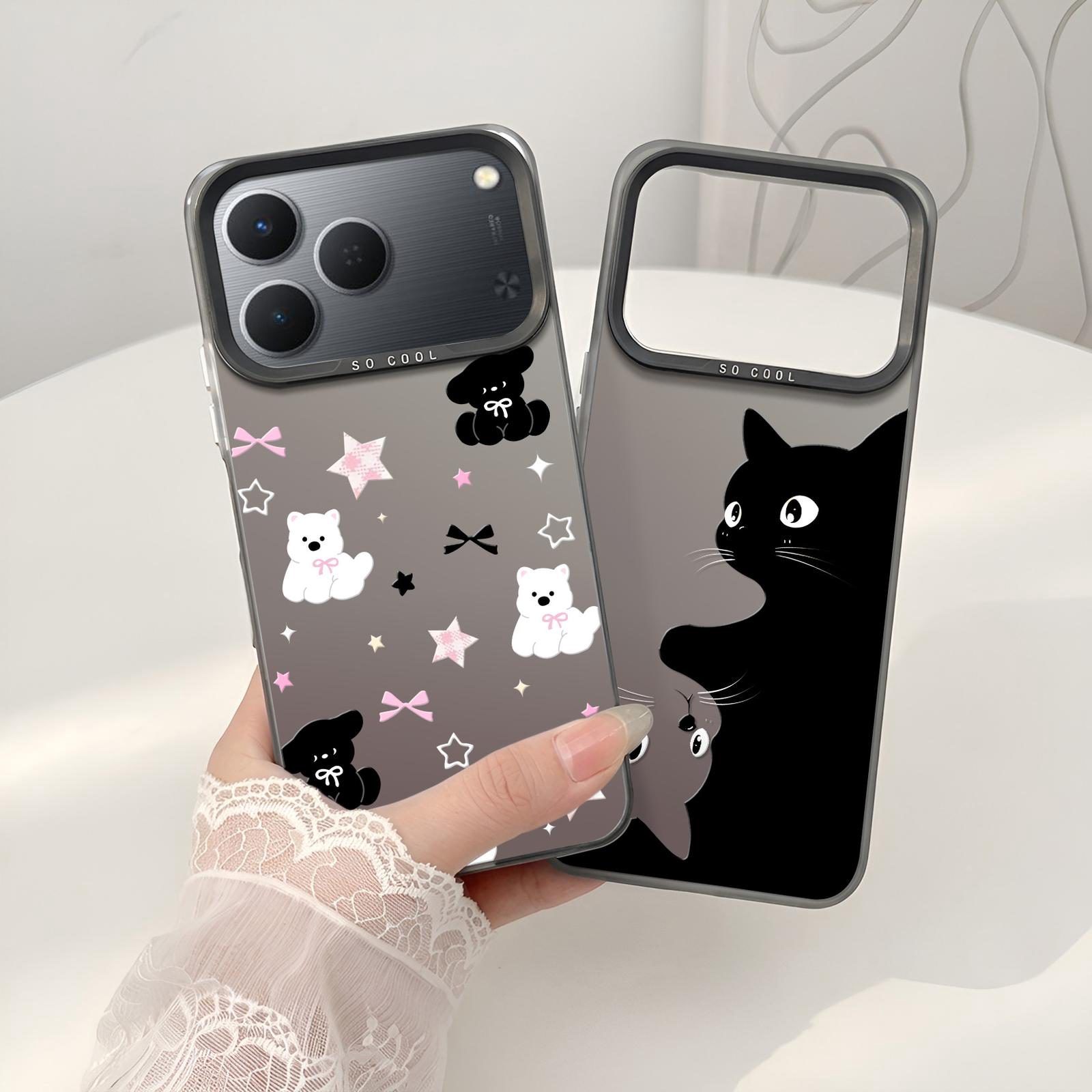 Softcase IMD Hologram Hitam untuk Tecno Spark 50 & 40 Silicone Premium Matte Casing Cover Hybrid Plate SHT-08 - 1