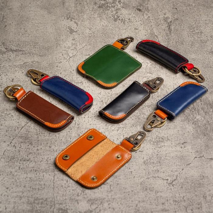 Gantungan kunci mobil motor carabiner dompet STNK kulit slim polet