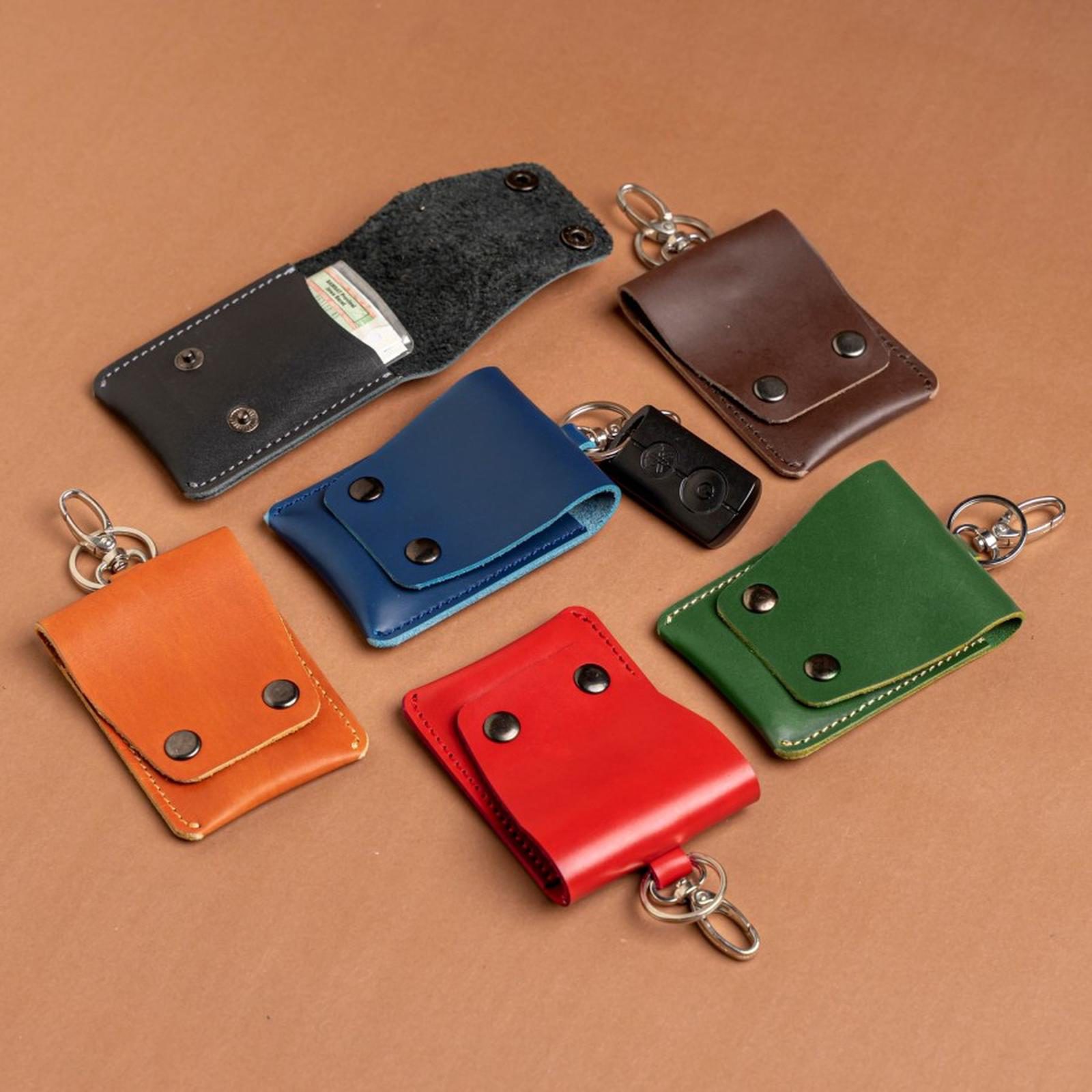 Dompet STNK mobil motor gantungan gunci keyless kulit asli model berdiri