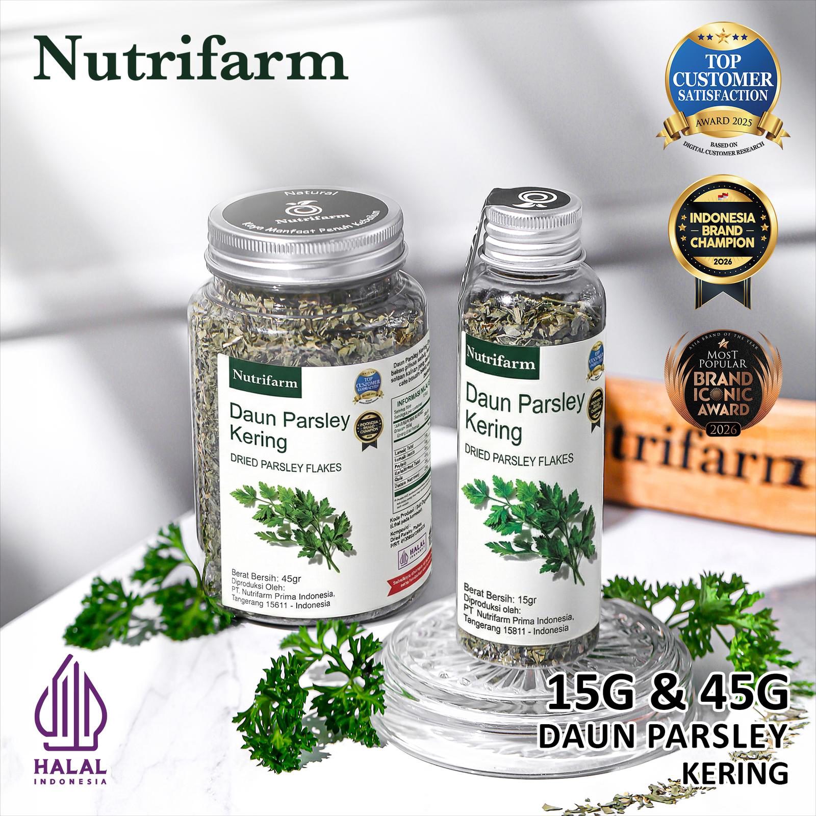 NUTRIFARM DAUN PARSLEY KERING 15 GRAM DAN 45 GRAM