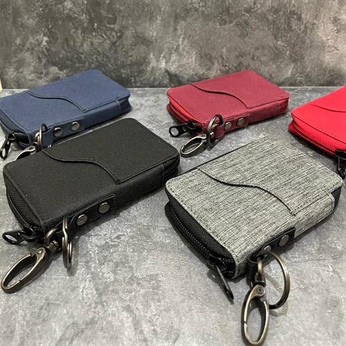 Dompet STNK motor mobil Muat kartu gantungan kunci keyless smartkey kain polos - foto 2