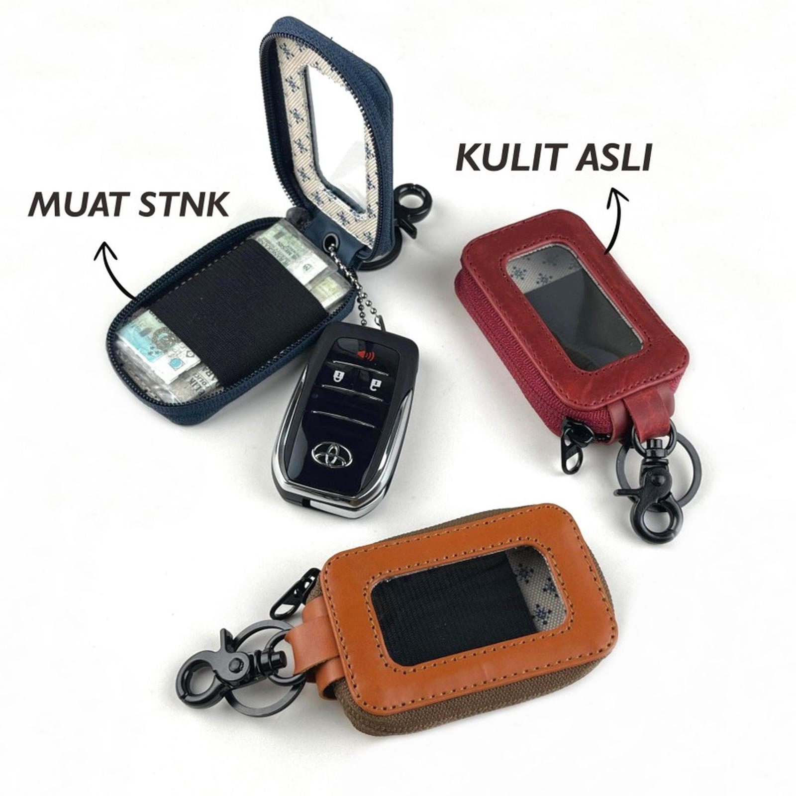 Dompet remote keyless motor mobil gantungan kunci sarung remot kulit