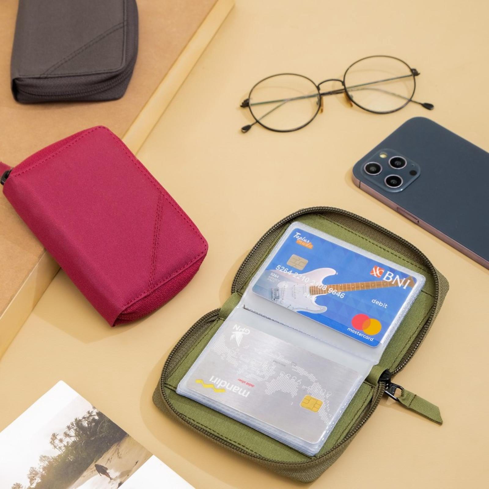 Dompet kartu resleting card holder mika tempat ATM emas antam 24 slot - foto 2