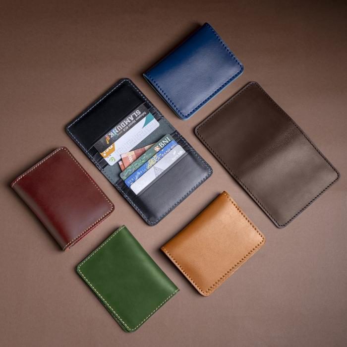 Dompet kartu kulit asli 8 slot kartu - card wallet model lipat - foto 2
