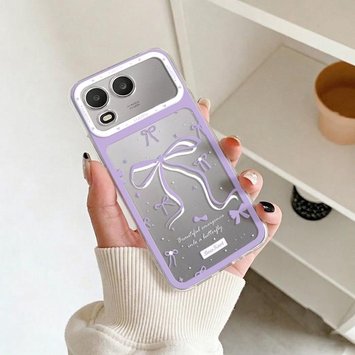 Casing Bening untuk Itel A200 Softcase Pita Bow Silikon Transparan Anti Shock Protection Bumper Cover Hp SCI-23 - foto 3