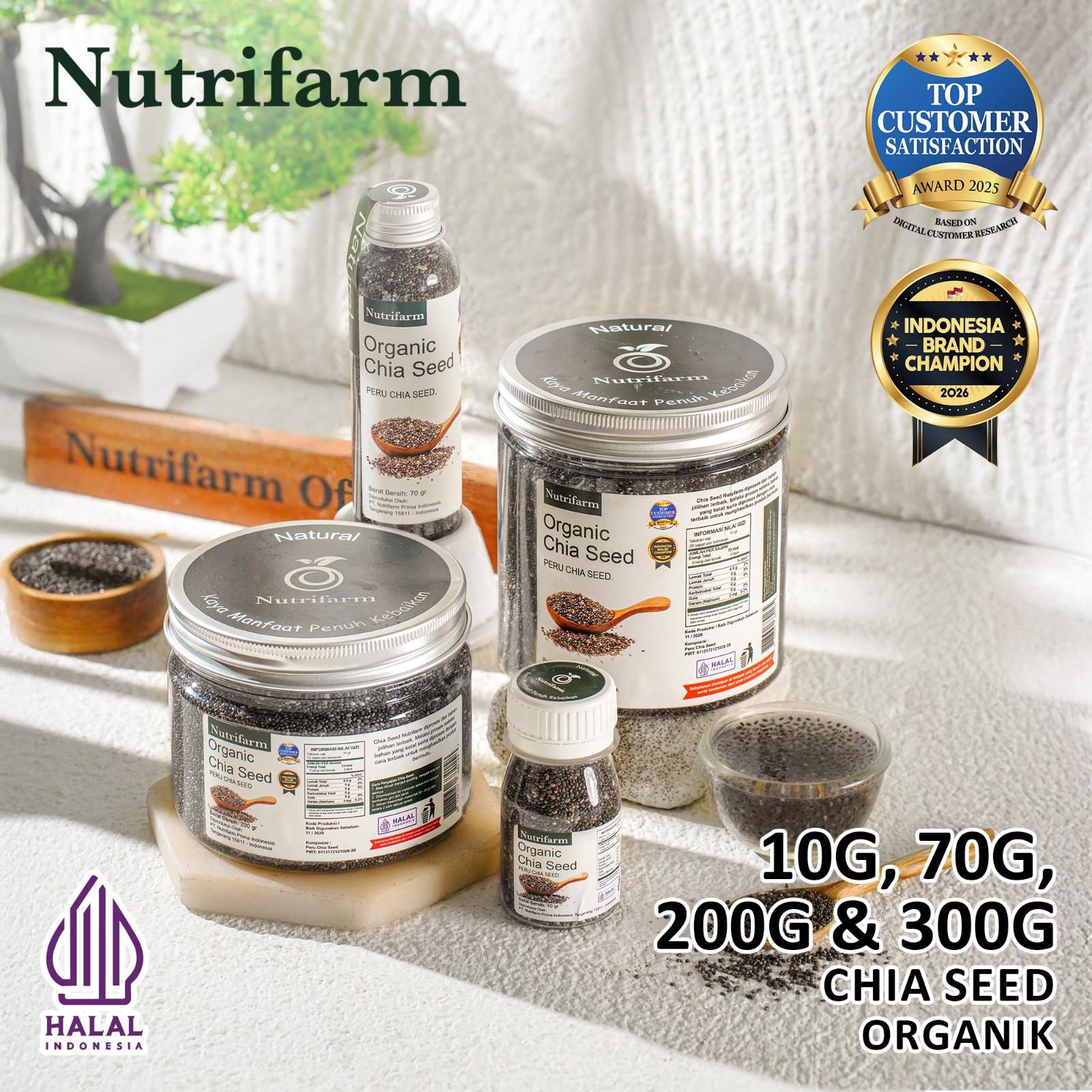 NUTRIFARM CHIA SEED NATURAL ORGANIK 70GR 200GR 300GR