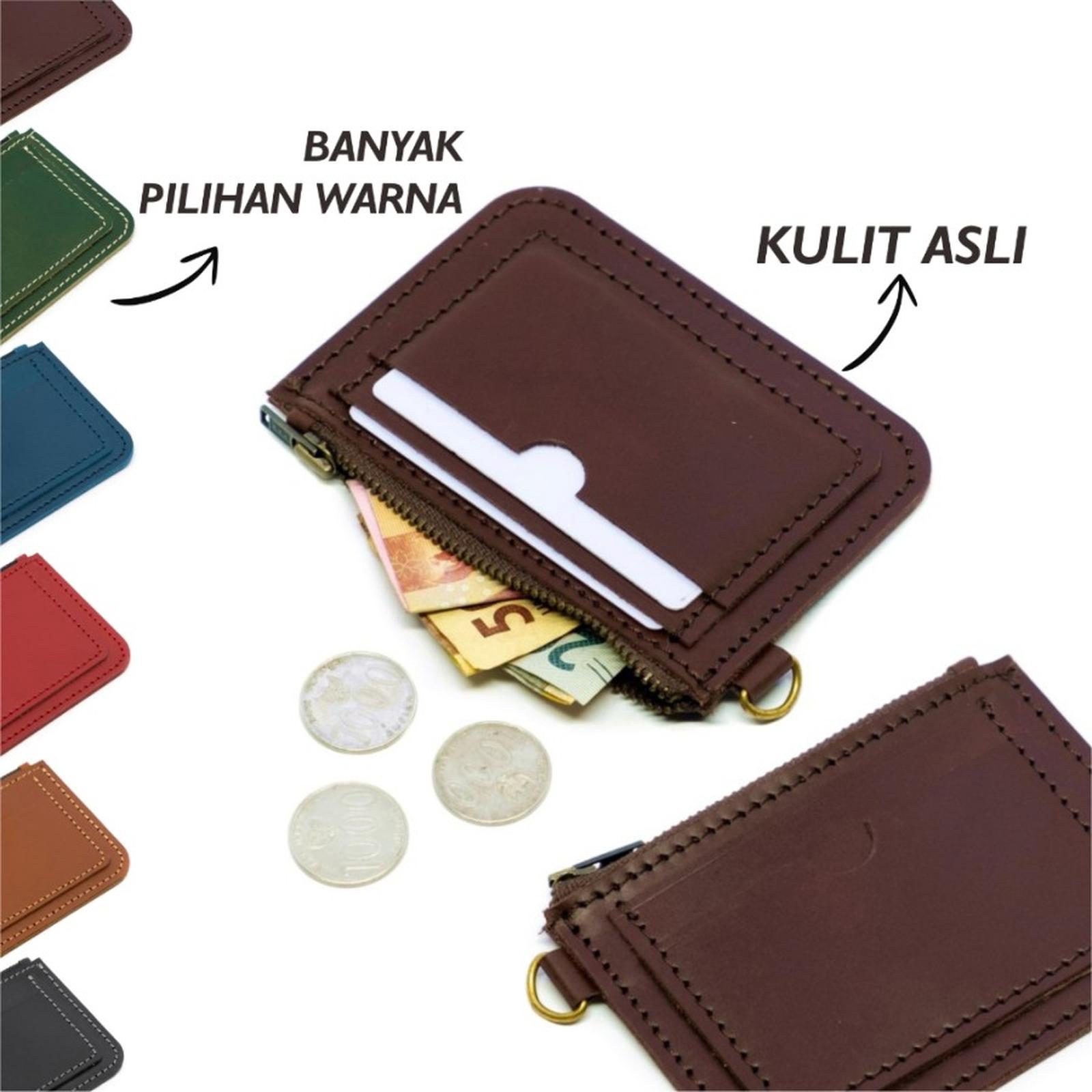 Dompet kartu kulit asli card wallet slim stnk uang koin