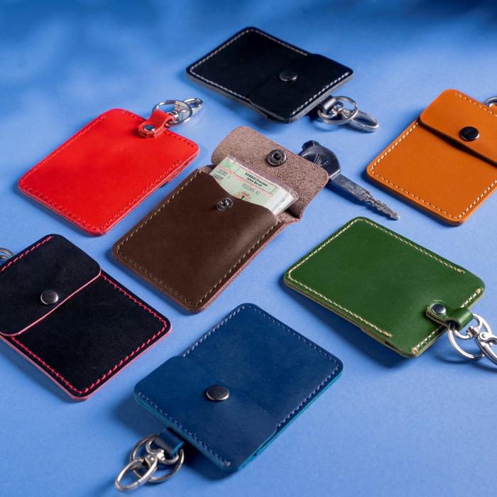 Dompet kunci keyless mobil motor gantungan kunci STNK Kulit Asli Model Simpe