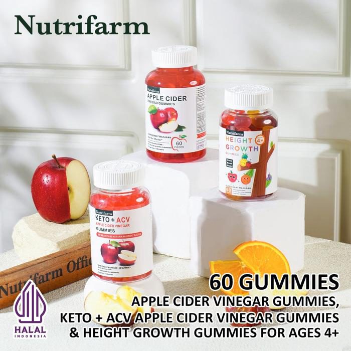 Nutrifarm Gummies 60gr Apple Cider / Keto+Acv / Height Growth Gummy