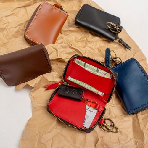 Dompet kunci remot keyless kulit gantungan remote STNK mobil motor muat kartu