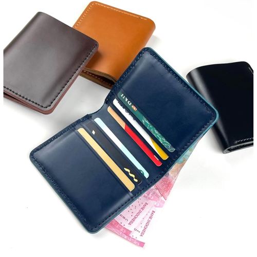 Dompet pria kulit sapi asli bifold card wallet kartu simpel