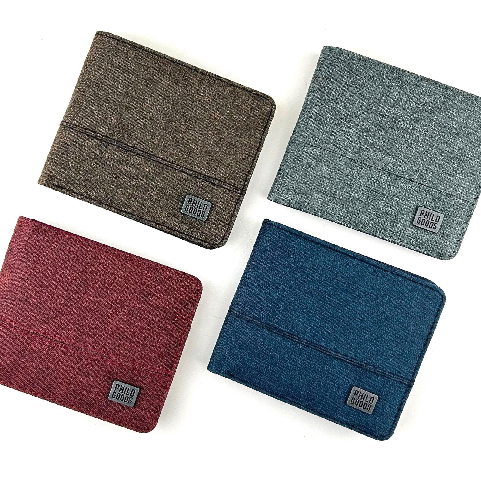 Dompet lipat pria simpel bahan kain kanvas bifold wallet simple