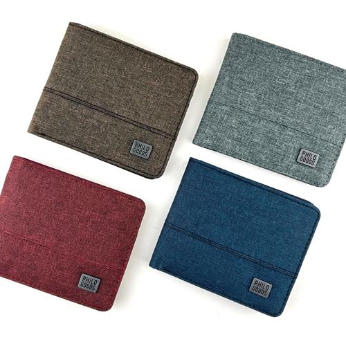 Dompet lipat pria simpel bahan kain kanvas bifold wallet simple