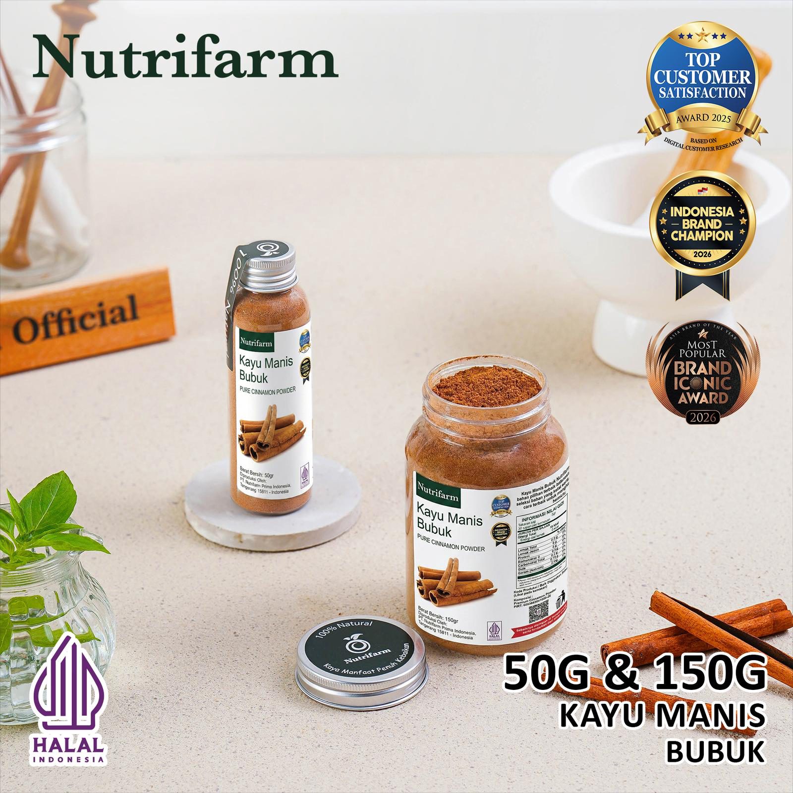 NUTRIFARM KAYU MANIS BUBUK 50 GRAM DAN 150 GRAM 