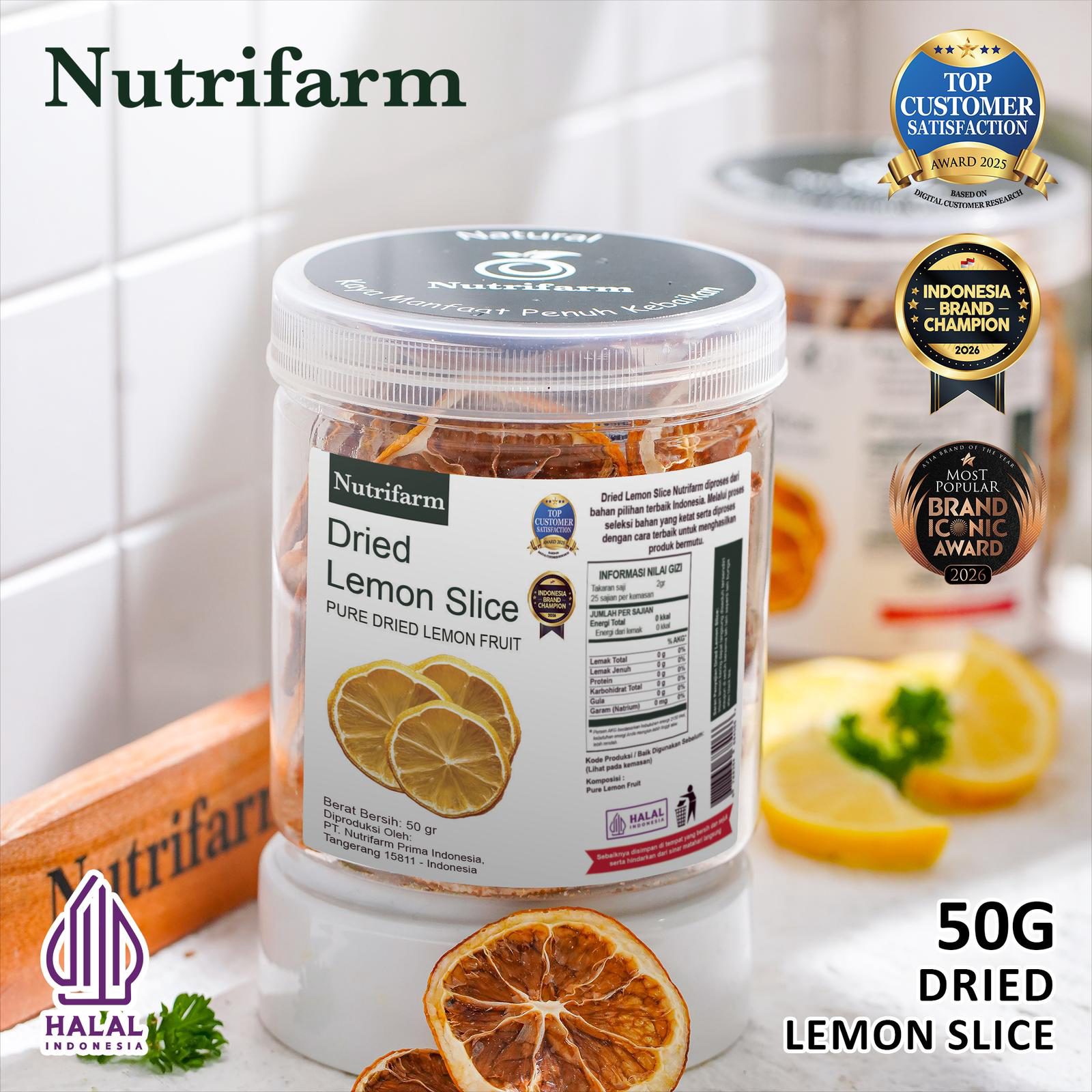 NUTRIFARM LEMON DRIED SLICE / LEMON KERING 50 GRAM