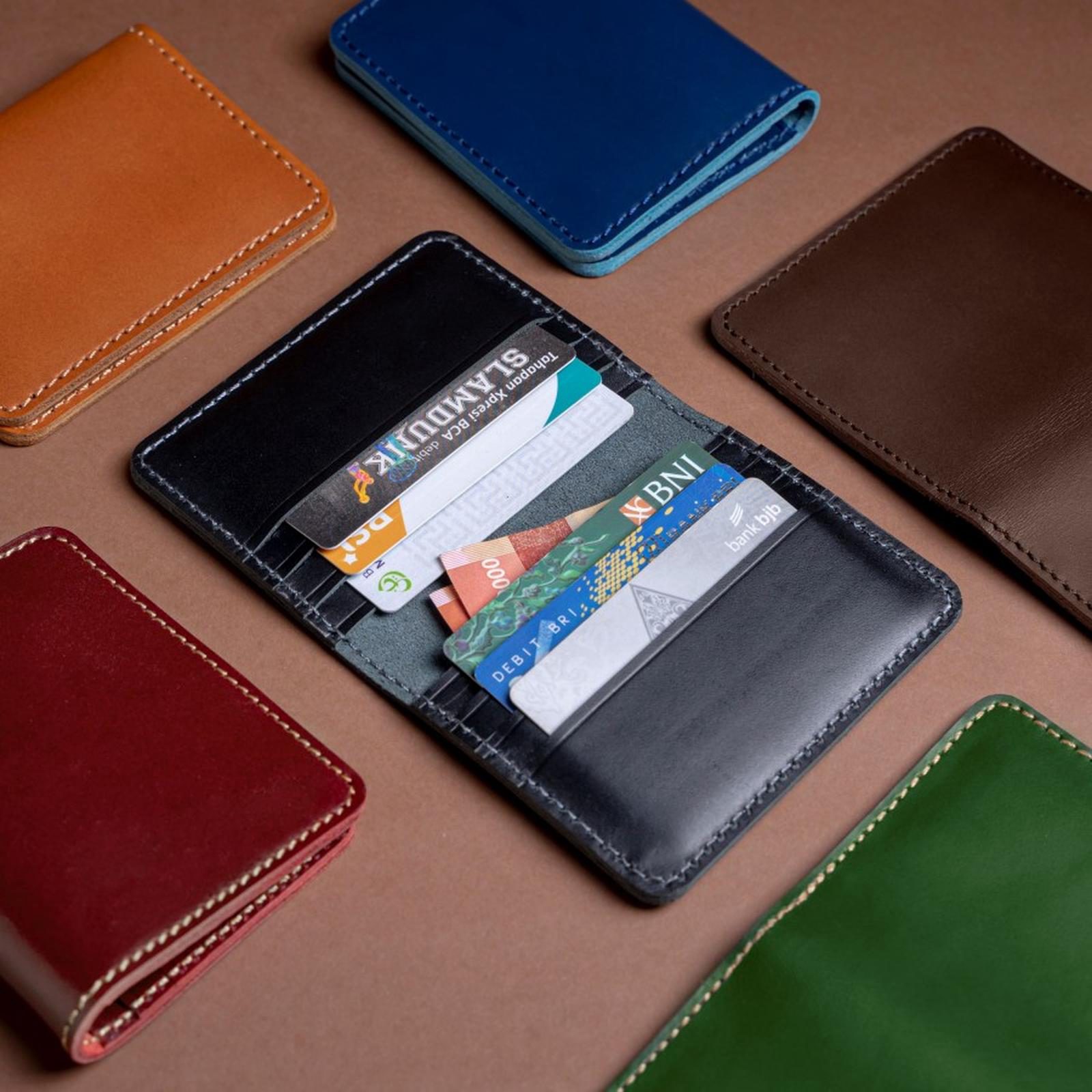 Dompet kartu kulit asli 8 slot kartu - card wallet model lipat